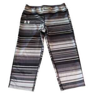 Under Armour Youth Girls Fitted Capri Activewear Pants Youth Large Grey Black